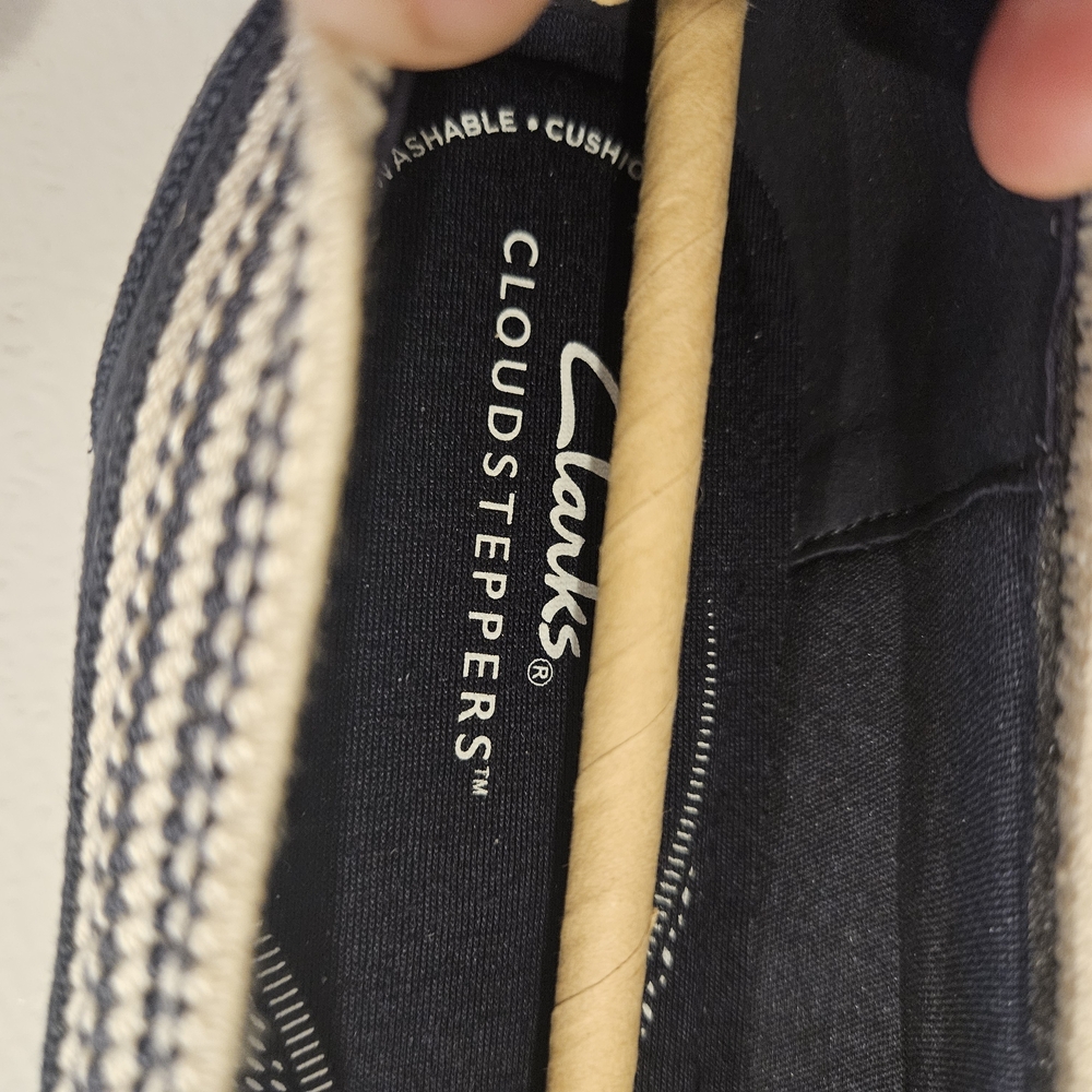 Clarks Navy and White Slip-On Sneakers - Picture 5 of 7